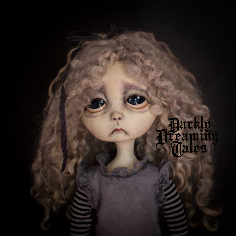 Thumbnail: ooak art doll handmade clay unique with and artists teddy goth style halloween doll