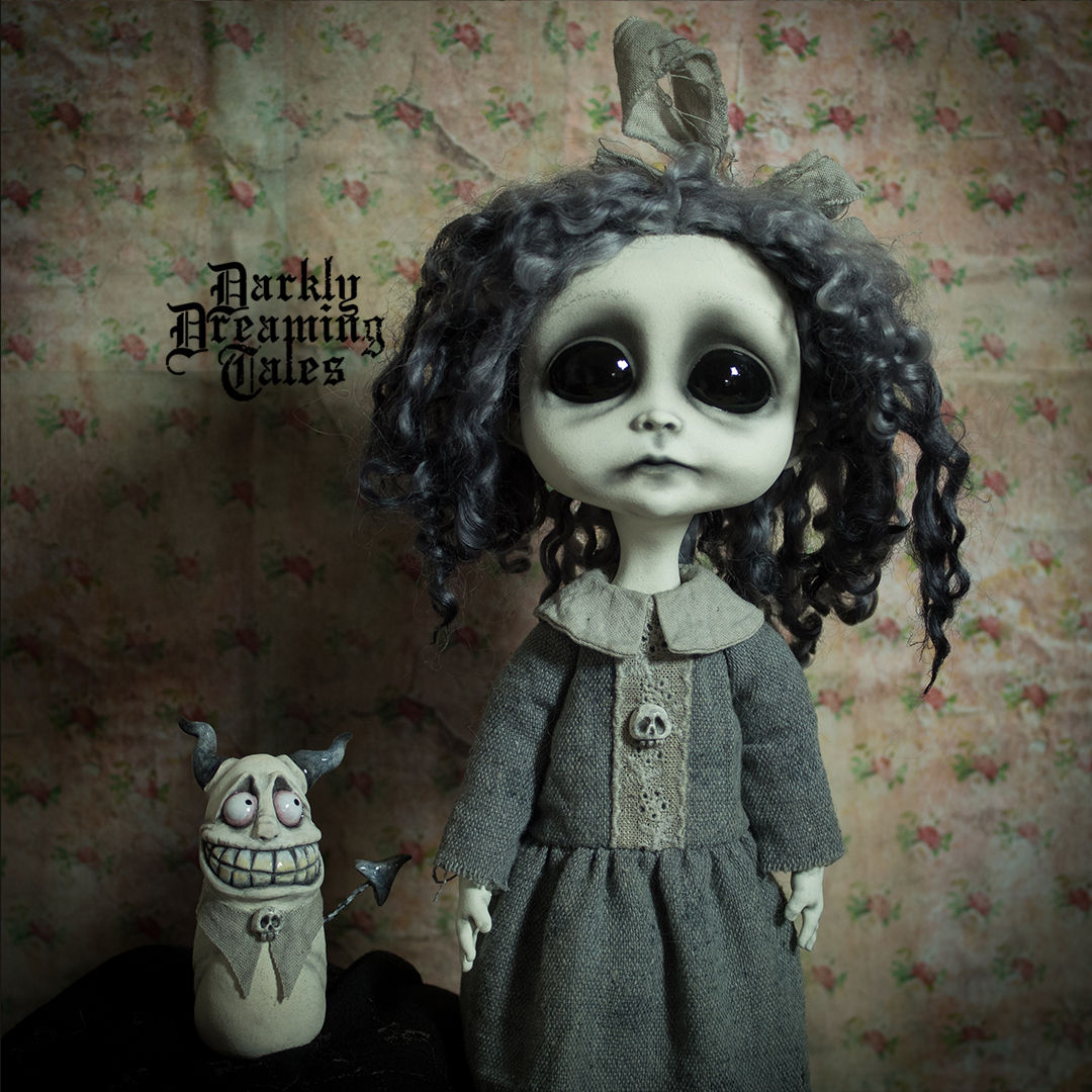 bjd art doll gothic whimsical decor collector unique artists clay devil creepy cute doll