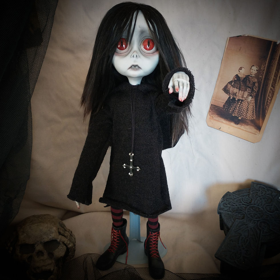Thumbnail: OOAK Goth Vampire Art Doll Beau