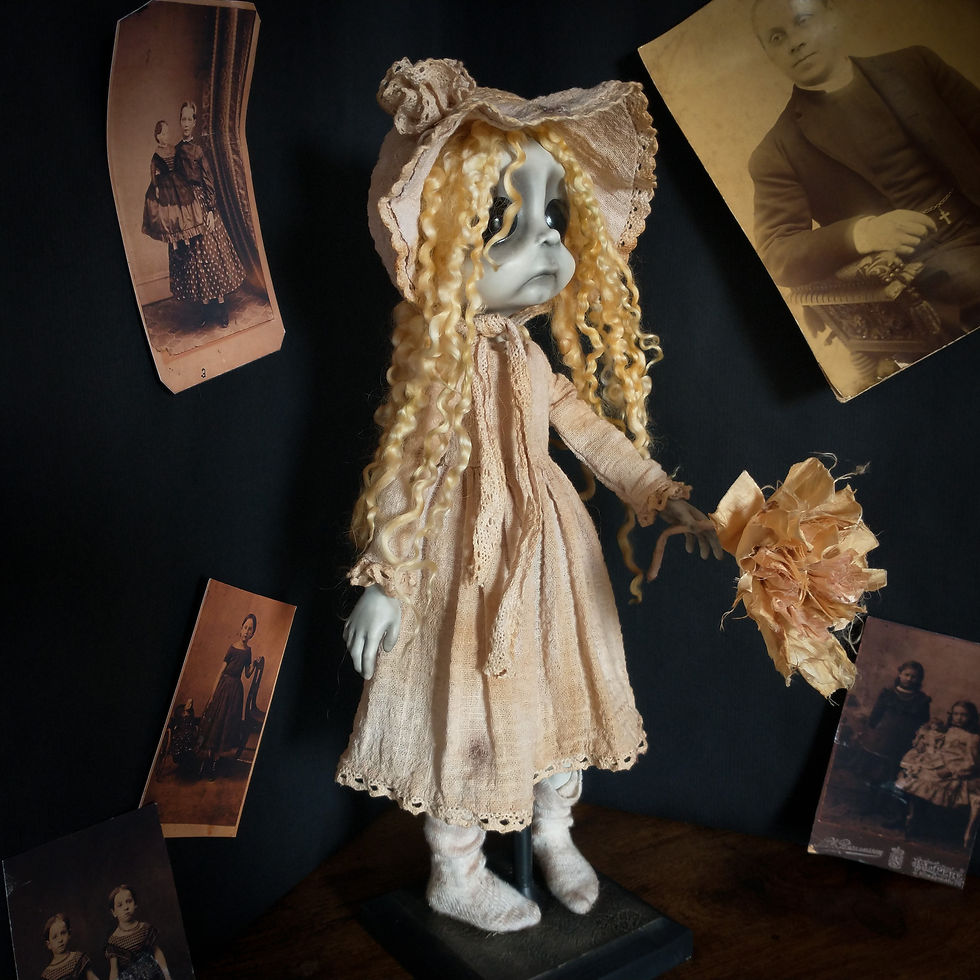 Thumbnail: black eyed children doll