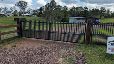 Grey 25mm Batten Aluminium Dual Swing Gates near Gympie