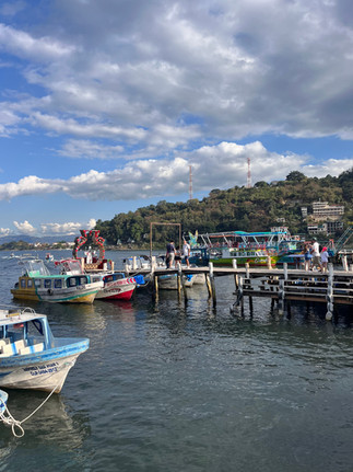 boats line up at the docks