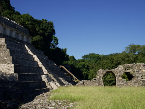 ruins surrounded by grass