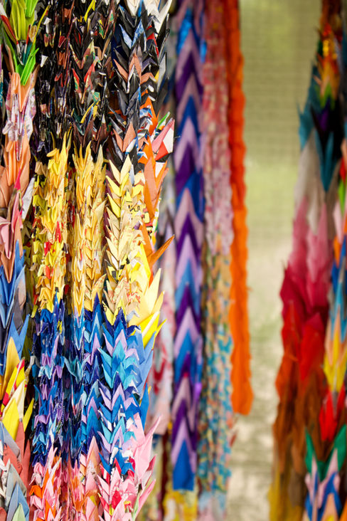 Peace Cranes on the Children's Monument