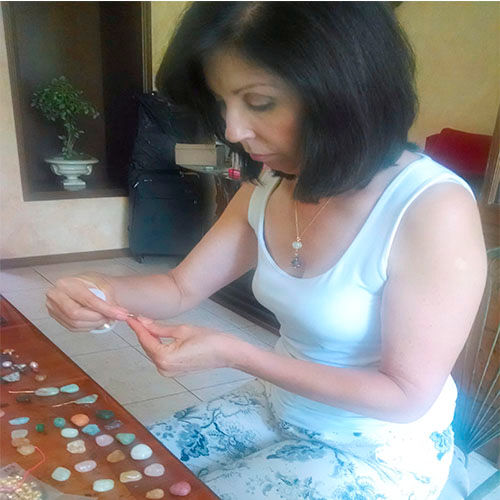 Thumbnail: Agate, turquoise, citrine quartz. Leather