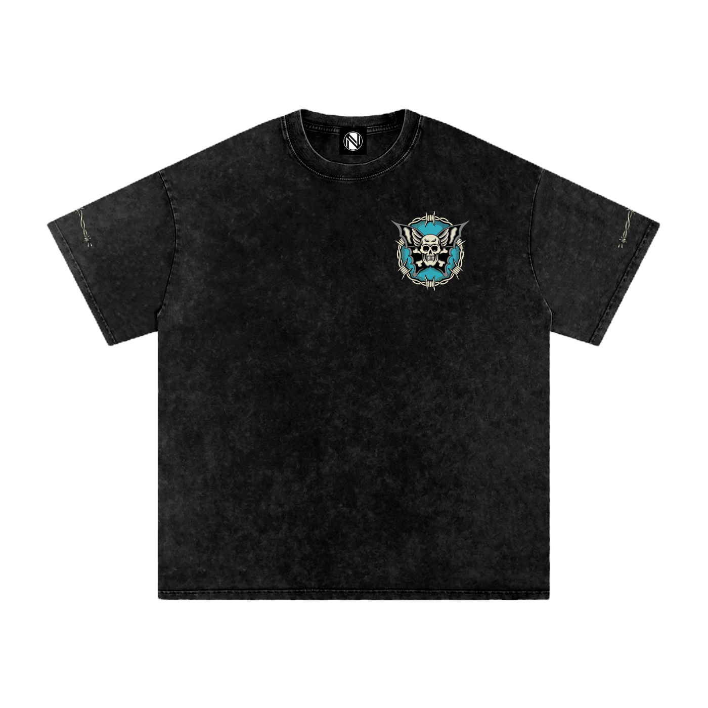 SN GUARDED BY THORNS Snow Washed Oversized Cotton UNISEX T-Shirt