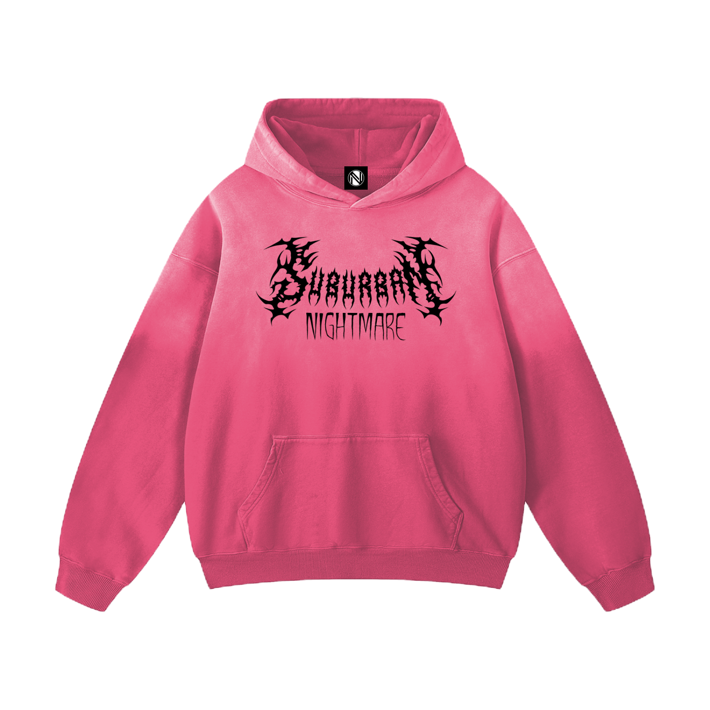 SN PINK SPIDER SKULL Sunfade Oversized Hoodie