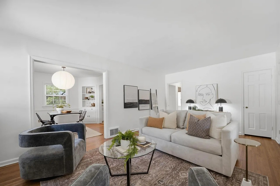 Where staging meets style, perfectly put together in this living/dining room combo.