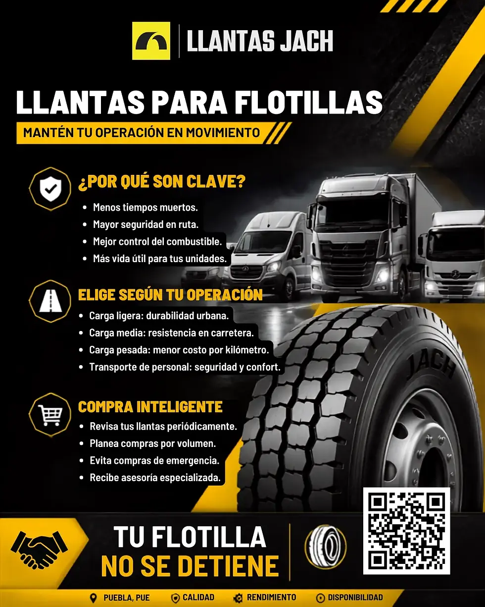 Llantas para flotillas en Puebla