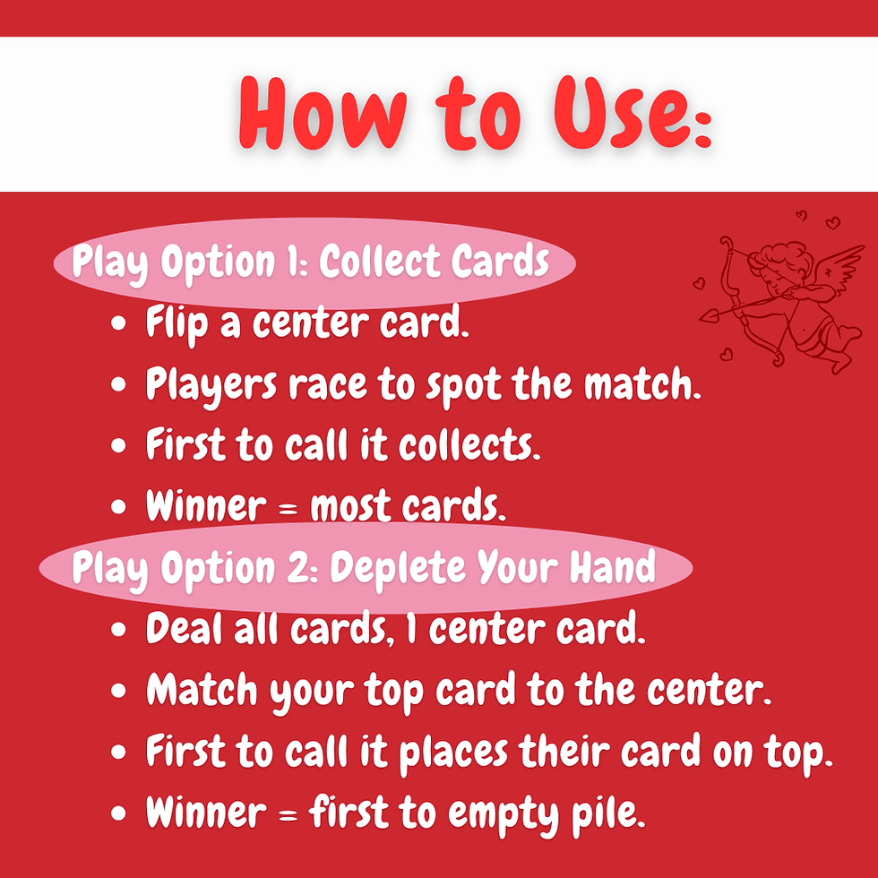 Миниатюра: Valentine’s Day Spot It Game | Valentine Matching Cards | Visual Discrimination