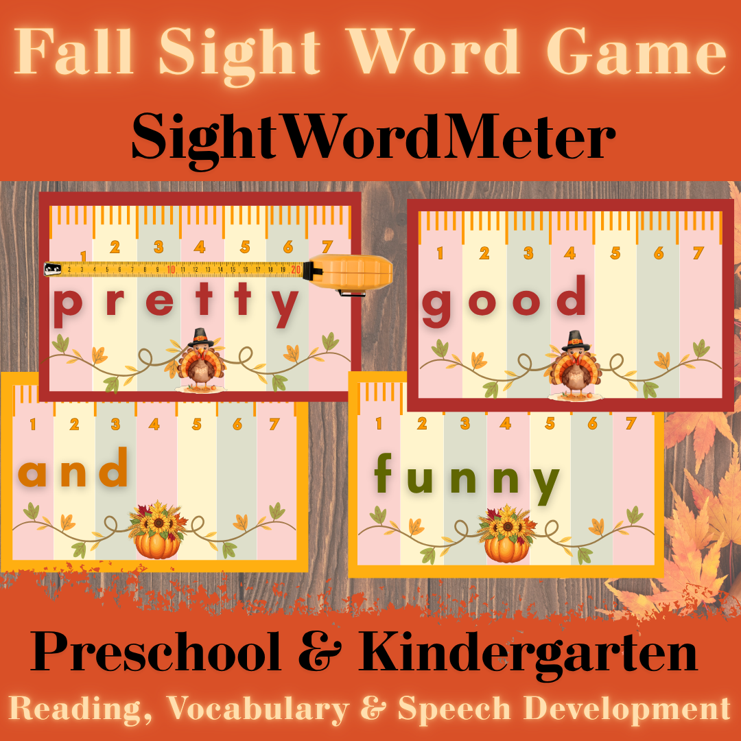Fall & Thanksgiving Sight Word Game | Literacy Activity | Preschool & Kinder