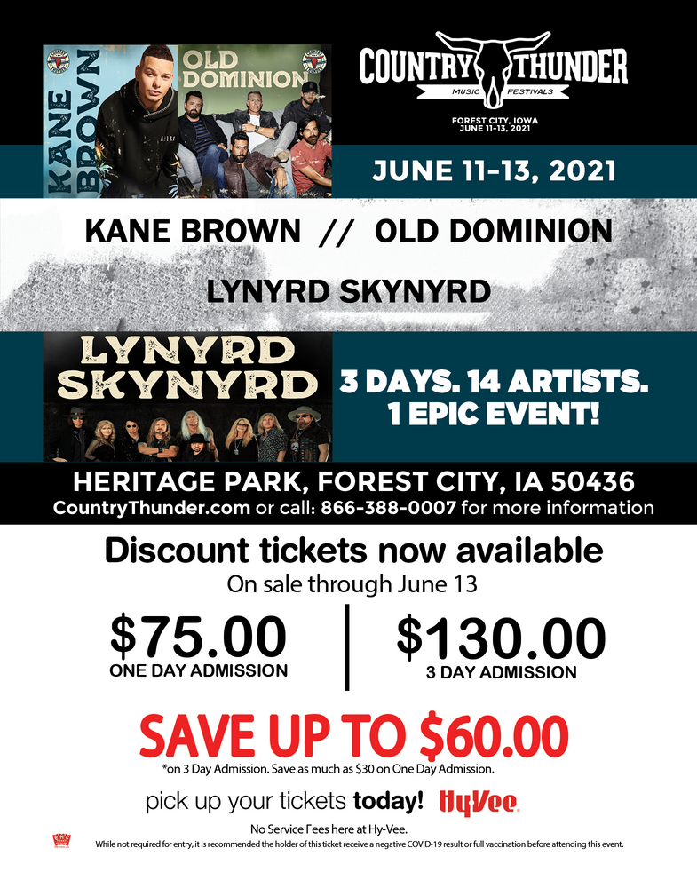 Country Thunder Iowa Tickets Now Available at HyVee