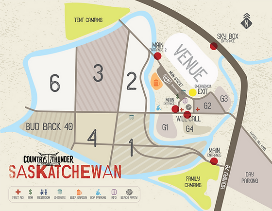 Country Thunder Campsite Map Country Thunder Saskatchewan | Craven, Sk | Venue Map