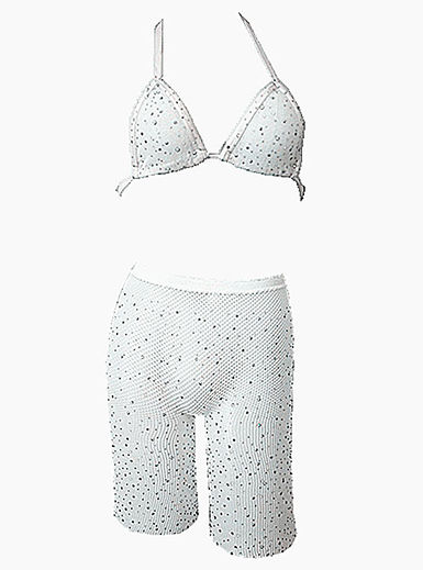 Thumbnail: Sparkle Fishnet Bralette and Biker Shorts