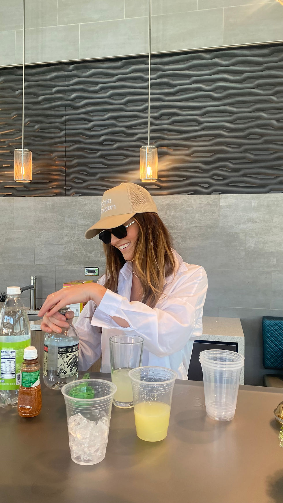 Bartender making drinks