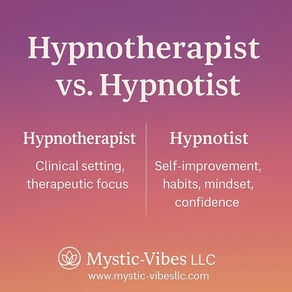 mauve background describing difference between hypnotherapist and hypnotist