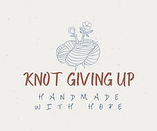 knot giving up logo on a gray background