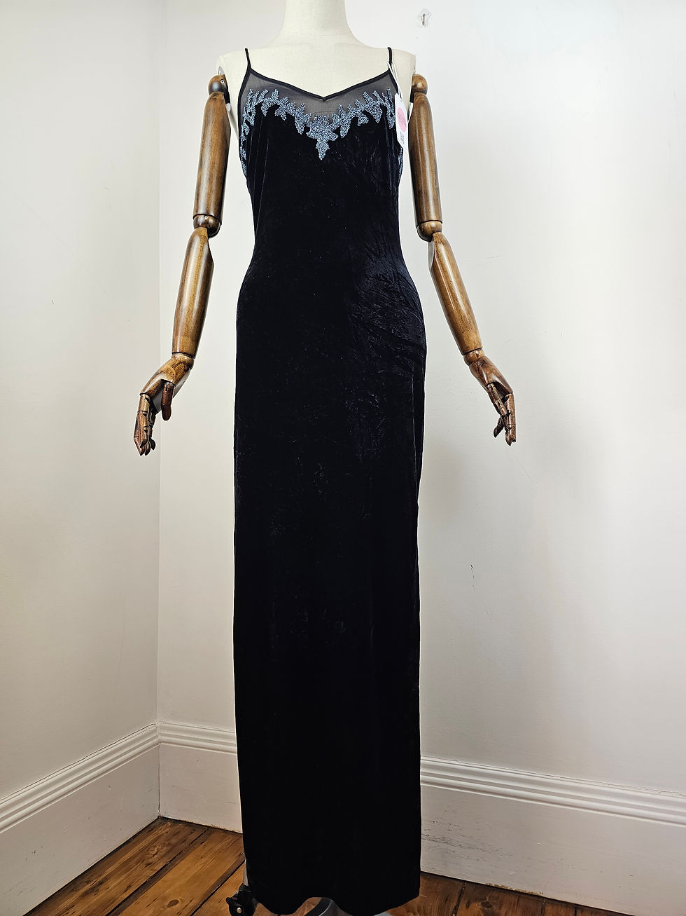Thumbnail: 1990s Stretch Velour Evening Dress 