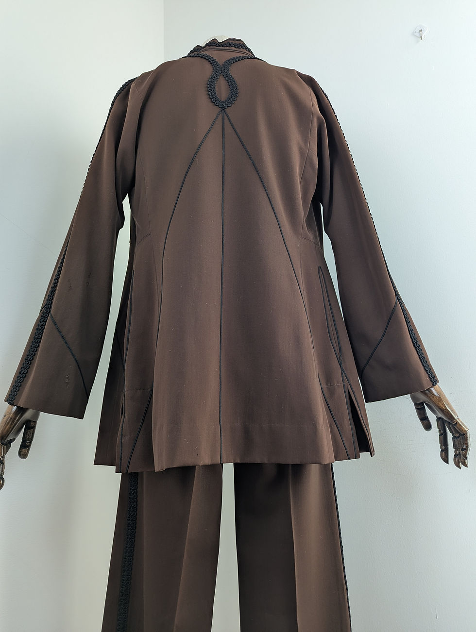 Thumbnail: Vintage 1970s Thea Porter Brown Wool Suit 