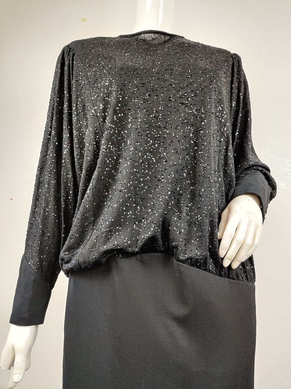 Thumbnail: 1980s Frank Usher Sparkling Blouson Dress 