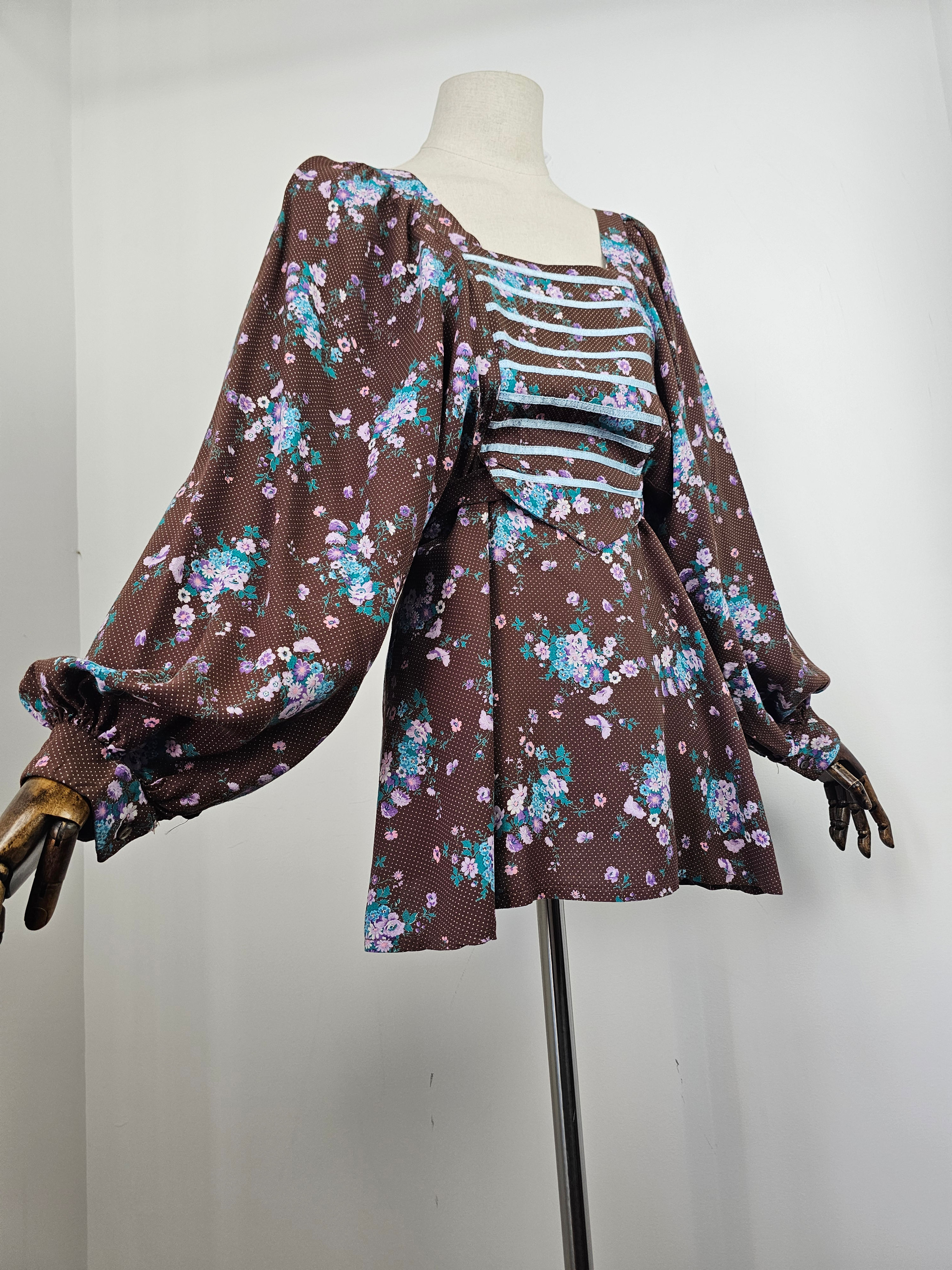 Vintage 1970s Balloon Sleeve Blouse 