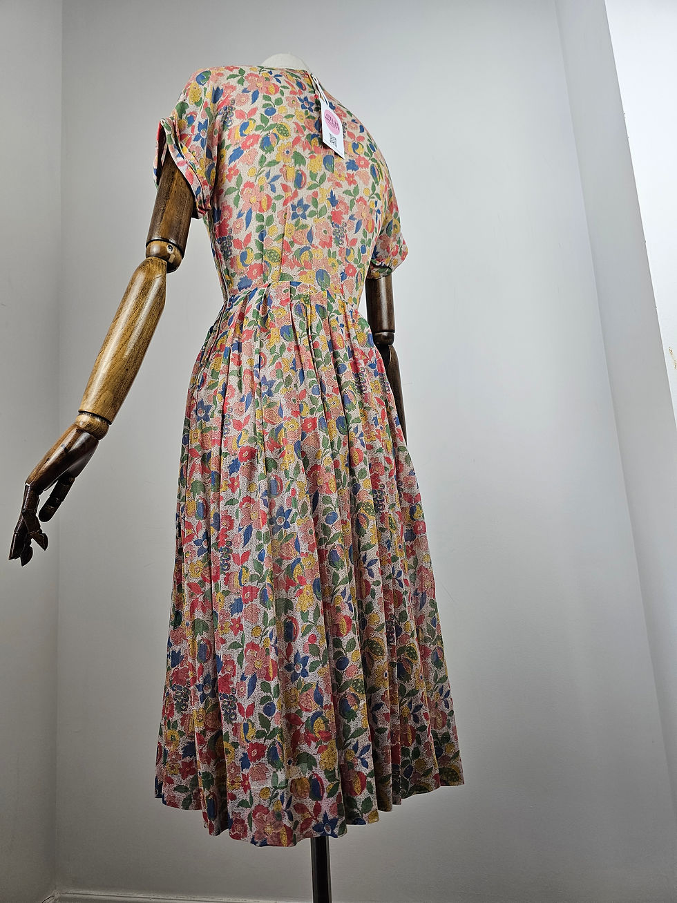 Thumbnail: 1930s Cotton Voile Print Day Dress 