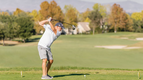 Golfer hitting driver at Ruby Hill Golf Course