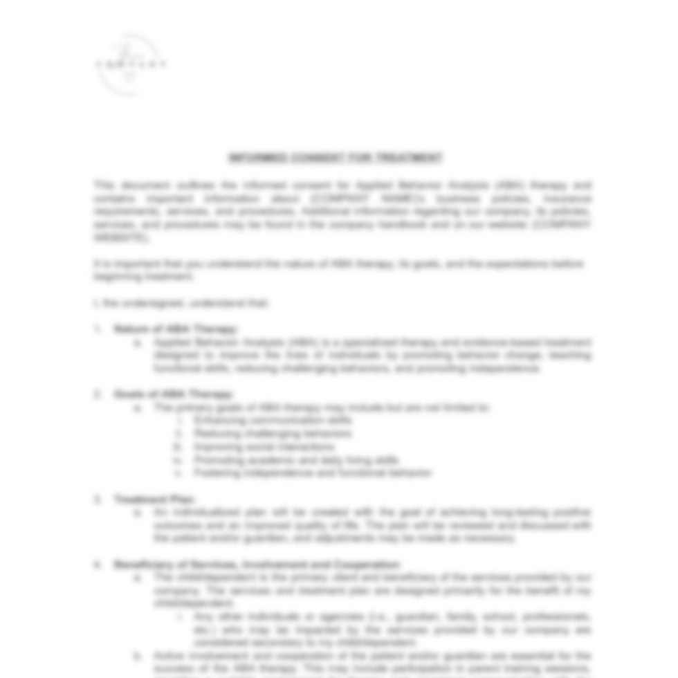 Consent for ABA