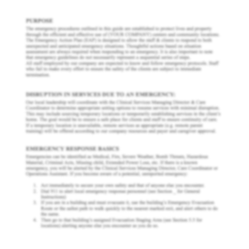 Emergency Action Plan