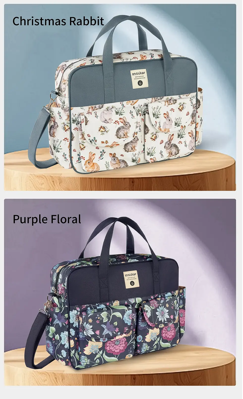 Thumbnail: Fashion Mommy One Shoulder Messenger Bag Multifunctional Mommy Handbag Storage B