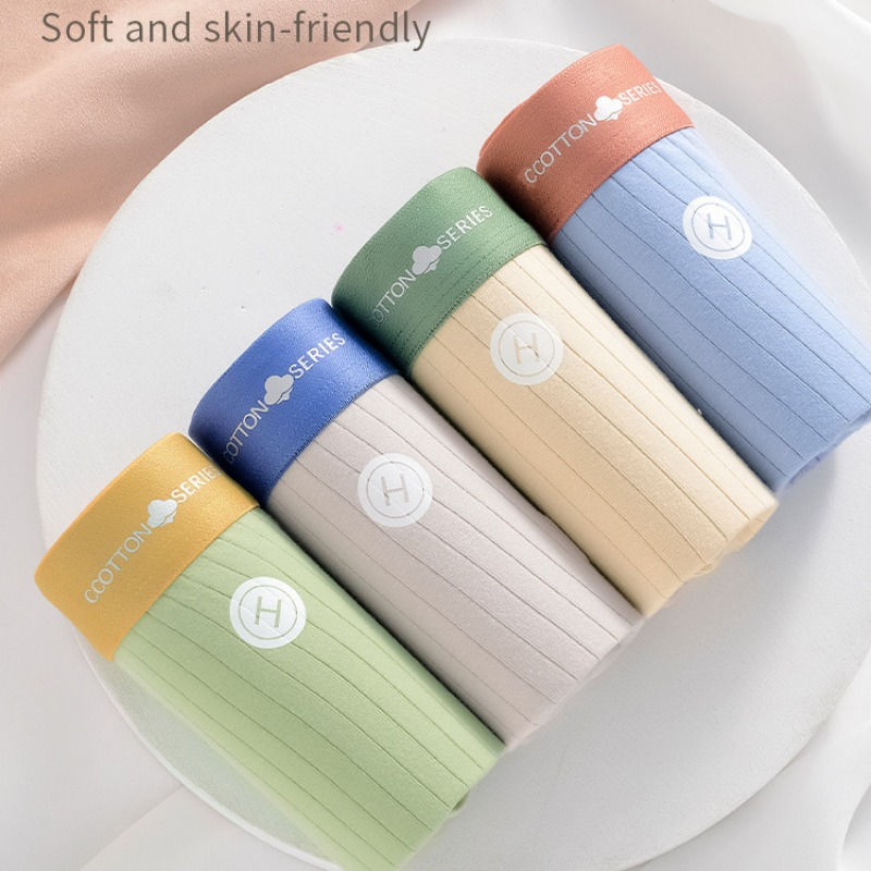 Thumbnail: 6 pieces of 6-color men's underwear milk silk boxer shorts men's trendy and brea