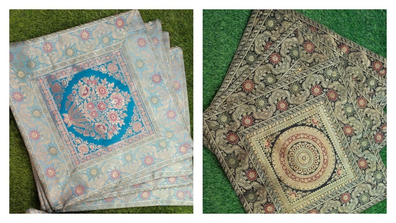 Silk Brocade Cushion Covers Pack of 5 Pcs