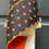 Thumbnail: 4" Black with Orange Polka Dots Wired Ribbon, Halloween Ribbon - 10 yards