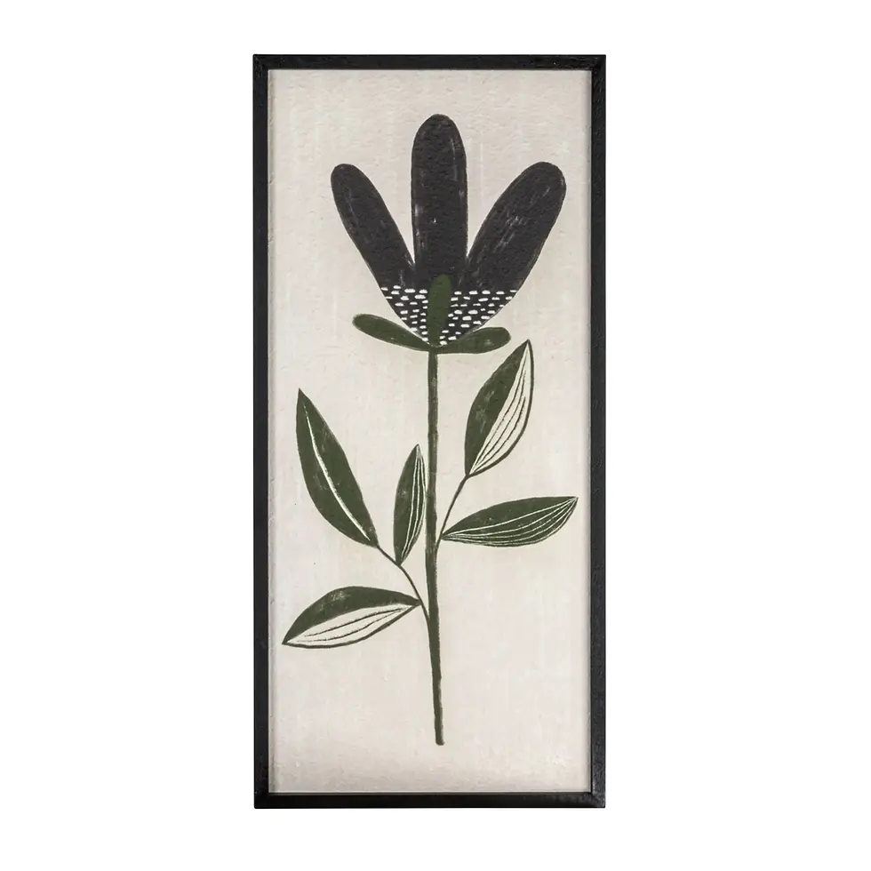 Thumbnail: Wood Framed Textured Wall Décor with Flower, 2 Styles