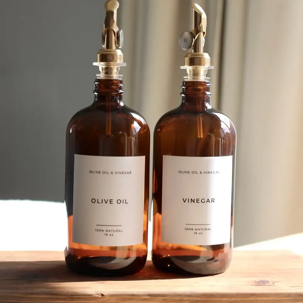 Thumbnail: Oil & Vinegar Glass Amber Bottle Set