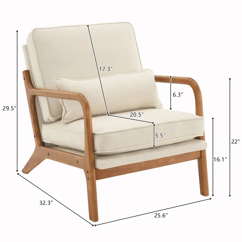 Thumbnail: George Oliver Mid Century Solid Wood Accent Chair (set of 2)
