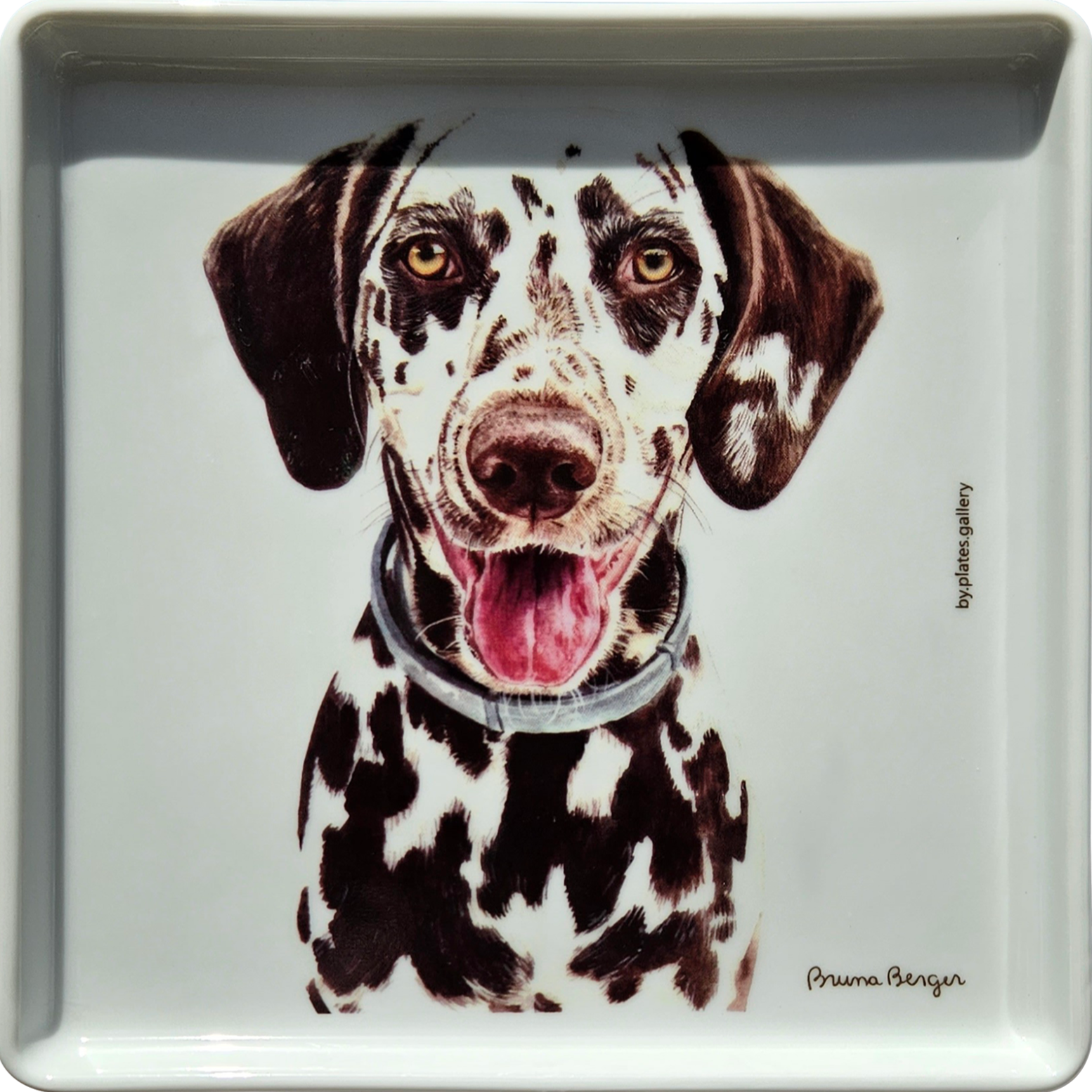 Prato de Porcelana Cachorro Dálmata Olivia - Bruna Berger - 19x19cm