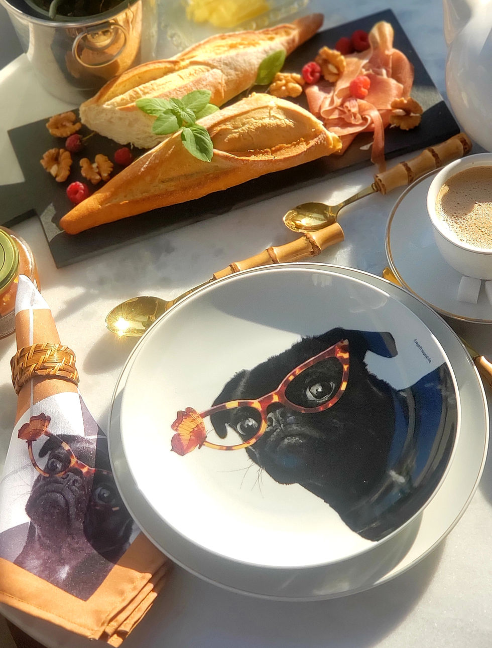 Miniatura: Conjunto Pratos de Porcelana Pets (3 peças) Cachorro