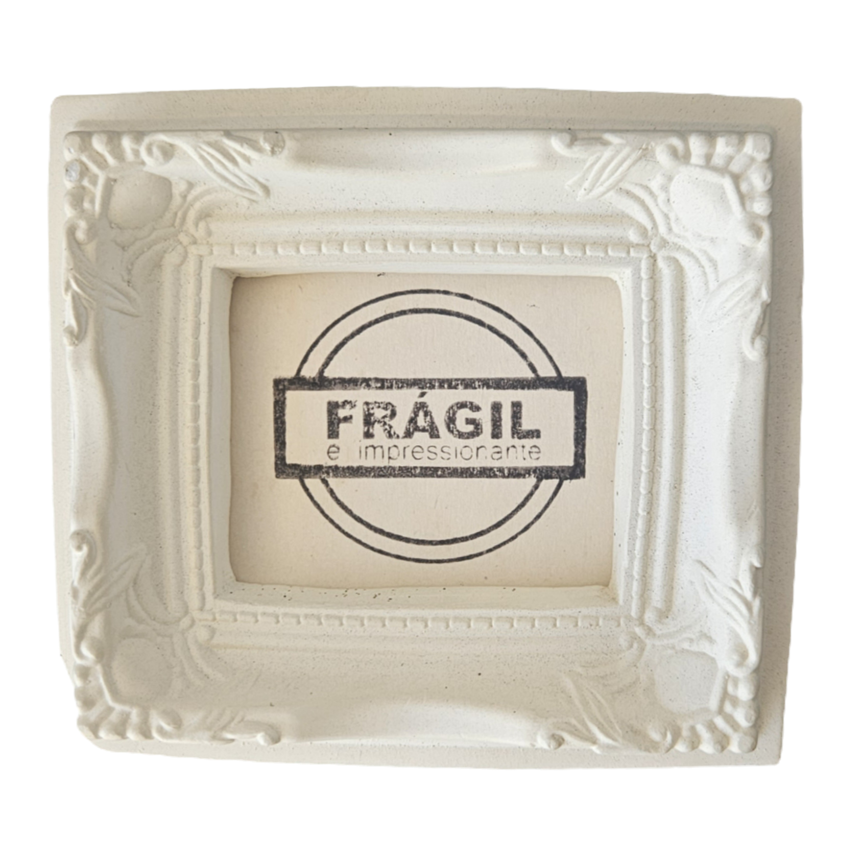 Adorno de parede Moldura, Branco - 10,5x11,5 cm