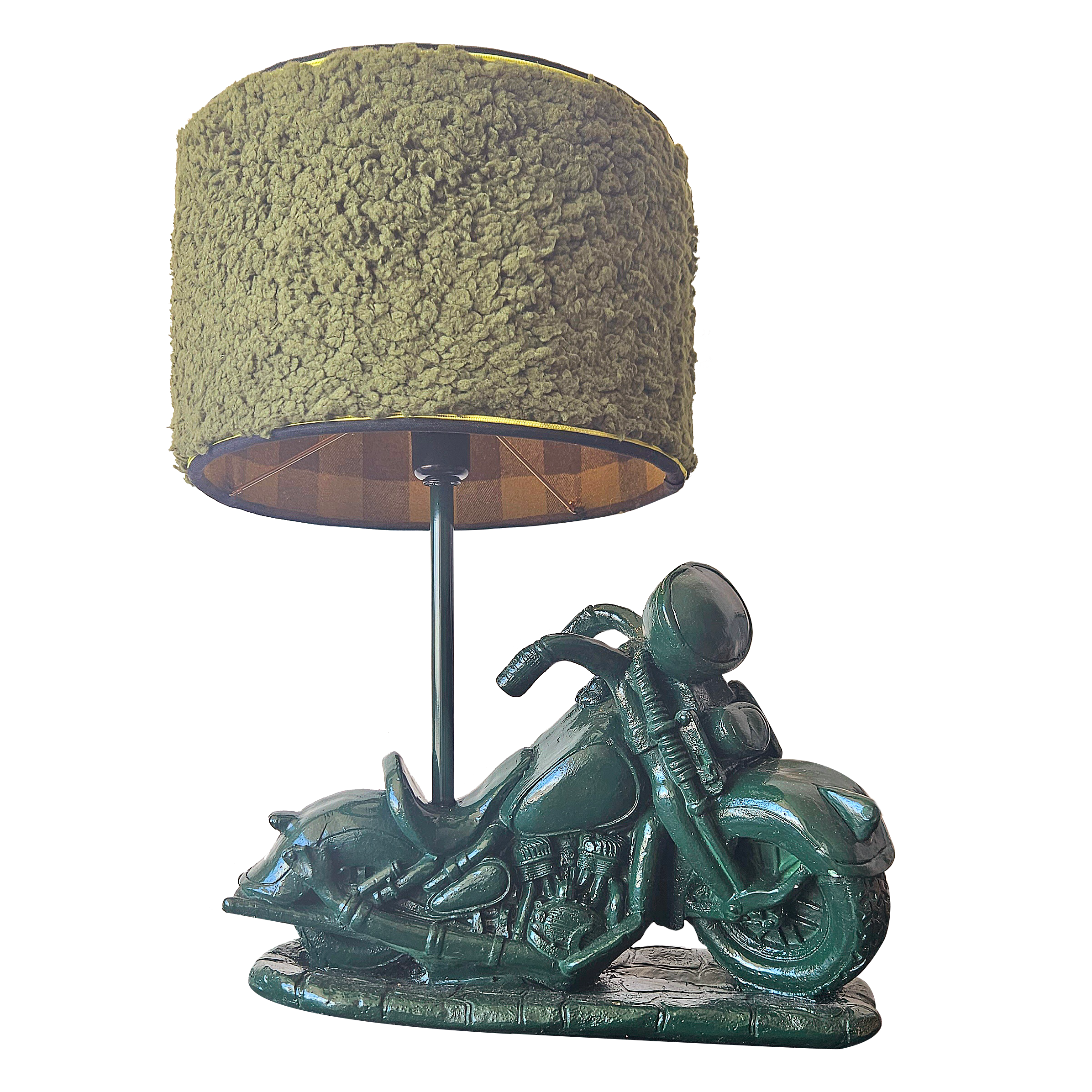 Base Luminária Moto Harley, Verde Musgo