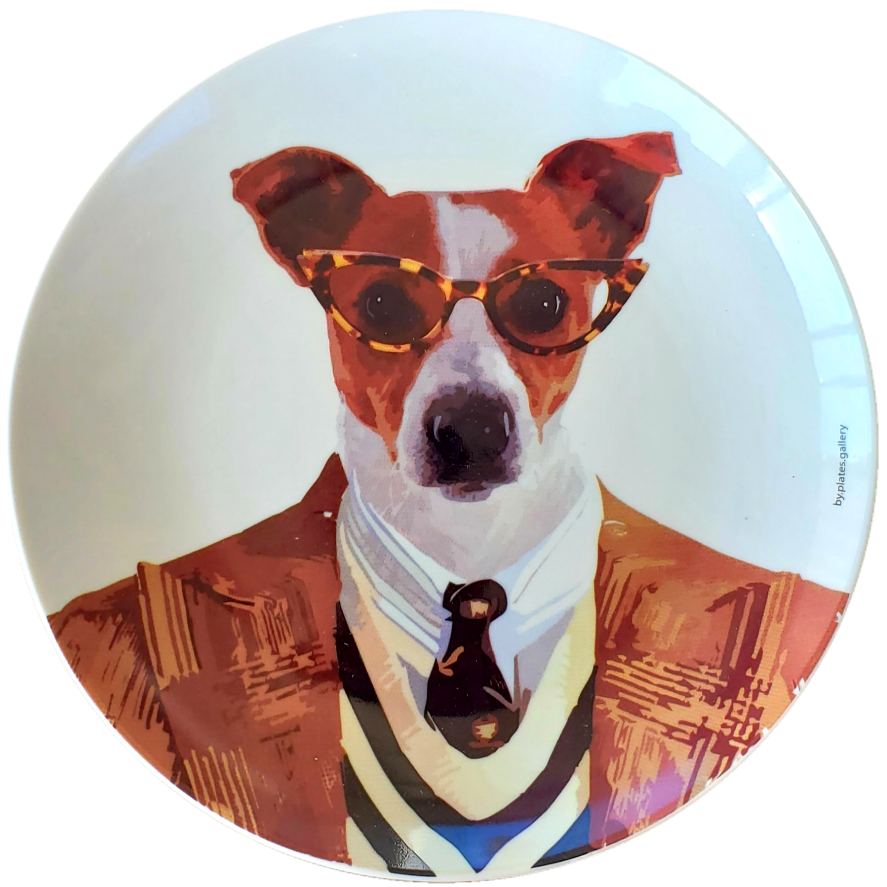 Prato de Porcelana Cachorro Jack Russel Joaquim Fashion - 24 cm