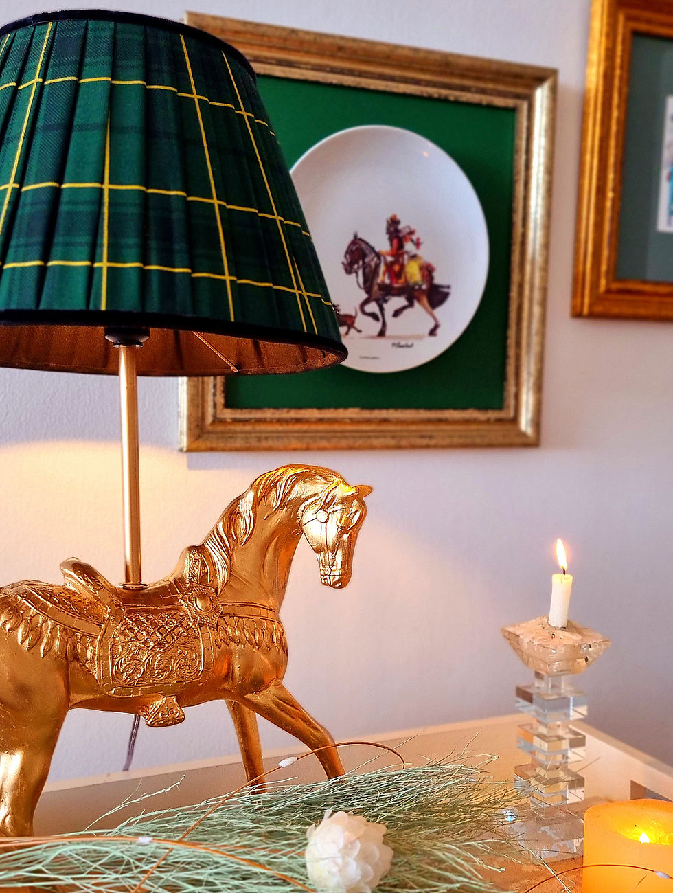 Miniatura: Base Luminária Cavalo Árabe – Dourado