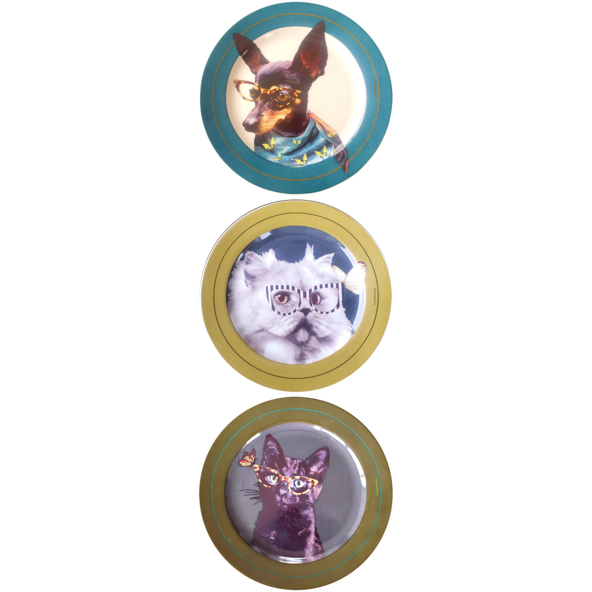 Conjunto Pratos de Porcelana Pets (3 peças) - 25,5cm