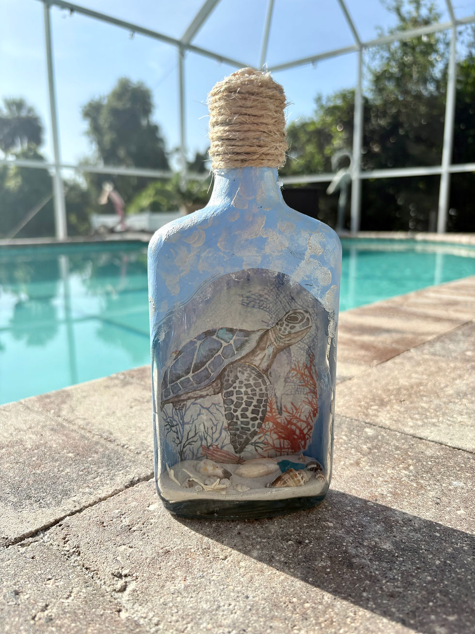 Thumbnail: Coastal Turtle Glass Bottle