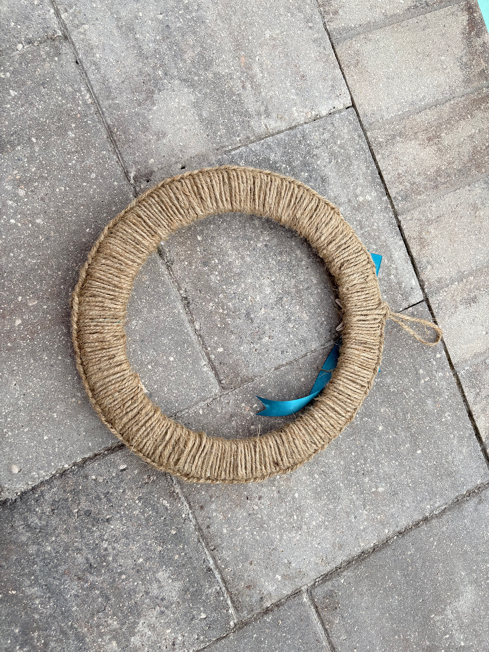 Thumbnail: Jute Shell Wreath with Teal Accents