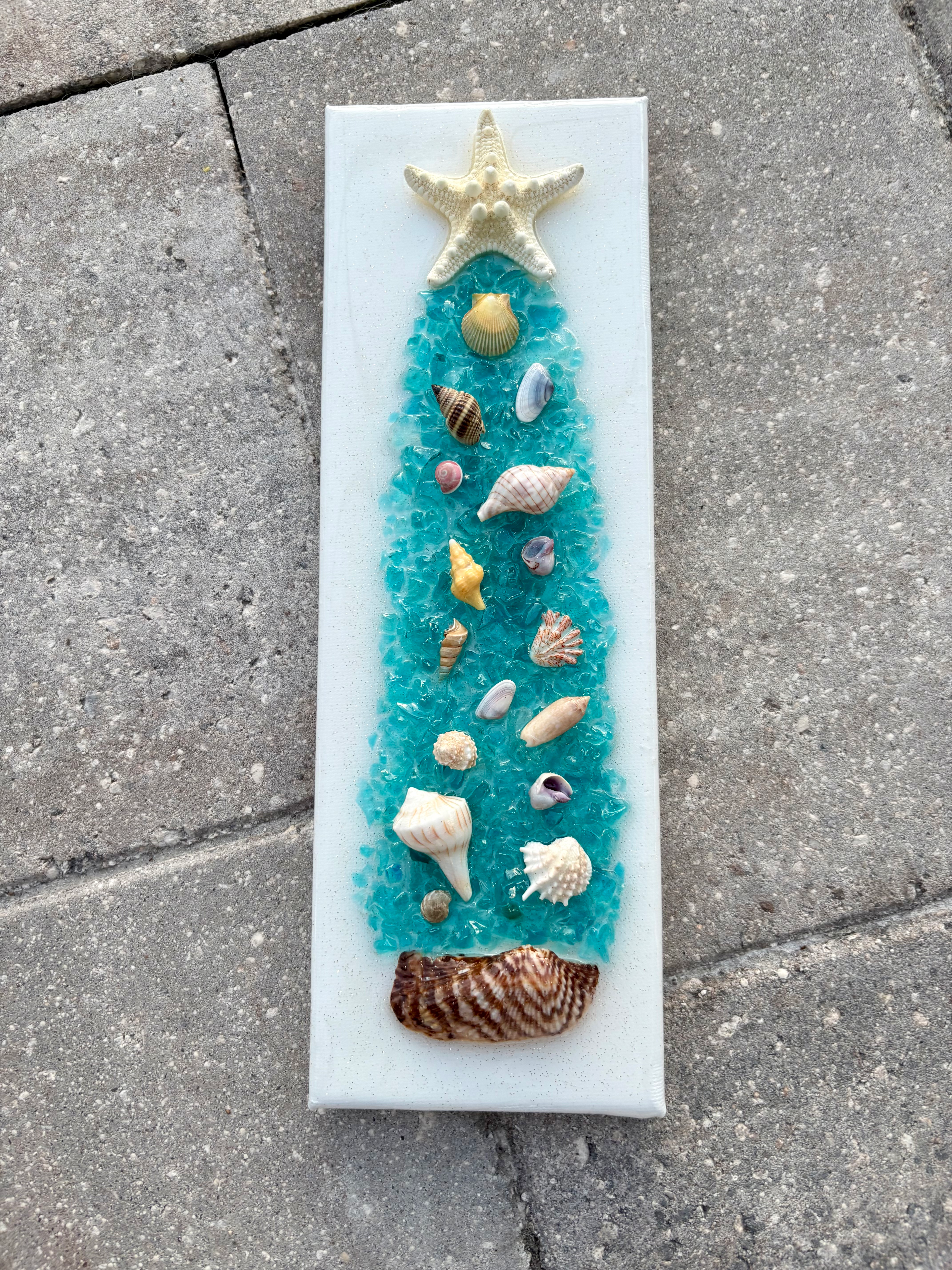 Teal Crystal Tree Canvas