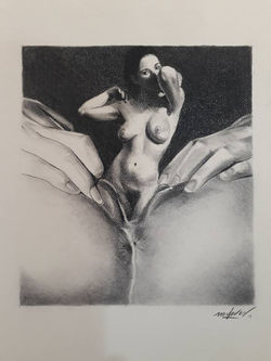 Nacimiento_ carboncillo sobre papel