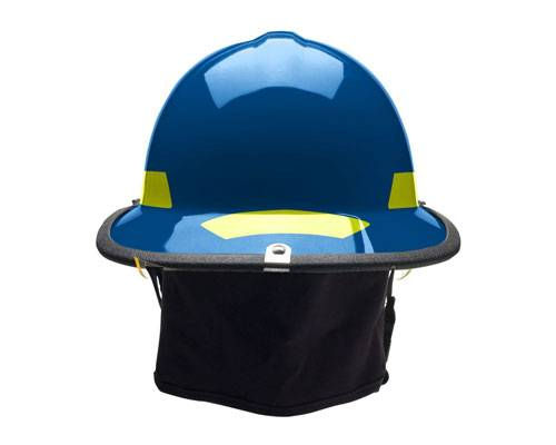 Casco de seguridad para bomberos de color azul modelo PX Series de la marca Bullard