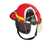 Casco para bombero de color rojo , resistente al fuego, cómodo y seguros, modelo FX, Bullard Panama