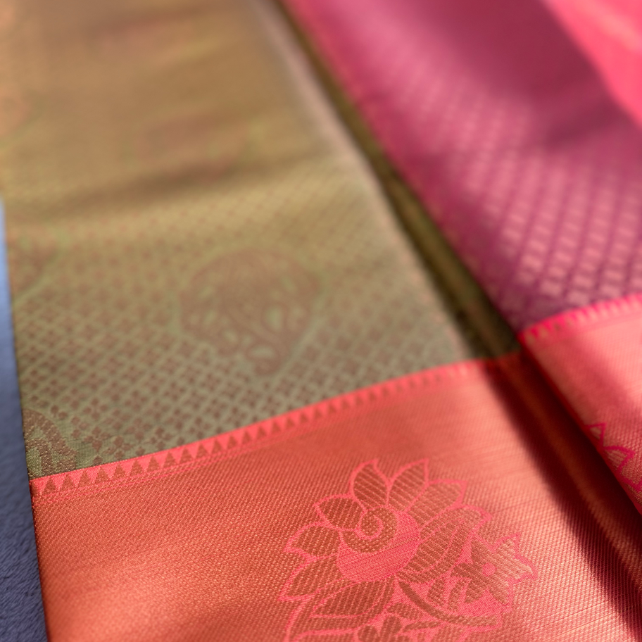 Saree with rich pallu design, Bridal saree discounted